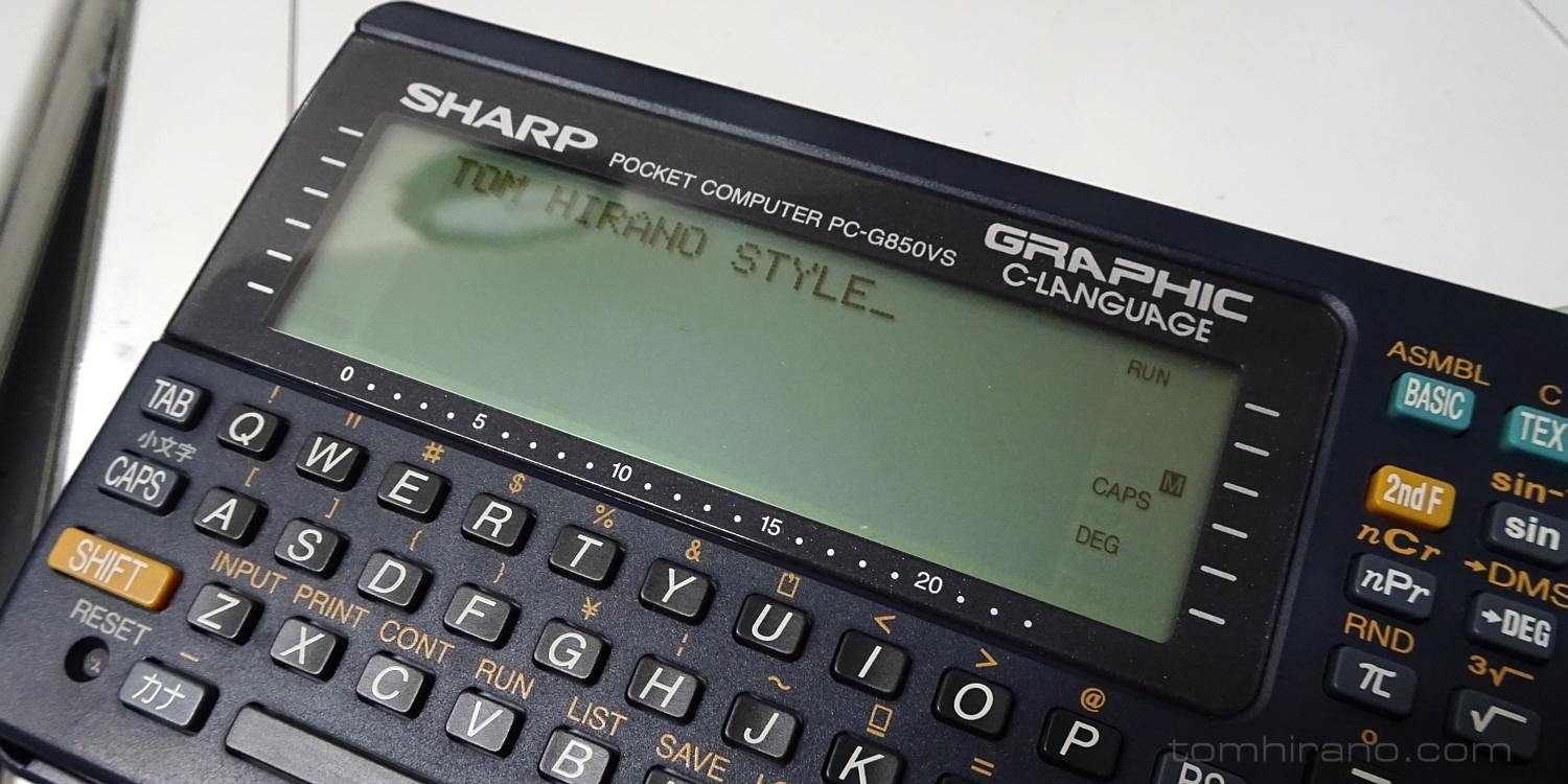 Sharp ポケコン PC-G850VS 見つけました | Tom Hirano Style